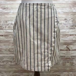 Madewell Faux Wrap Above Knee Pencil Striped Skirt